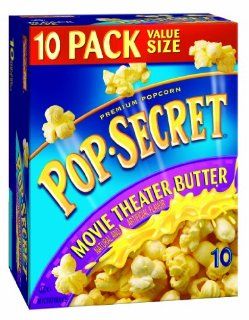 Pop Secret Movie Theatre Butter Flavor, Microwavable Popcorn, 10 Count, 32 Ounce Box (Pack of 2) : Popcorn Movie Theater Butter : Grocery & Gourmet Food