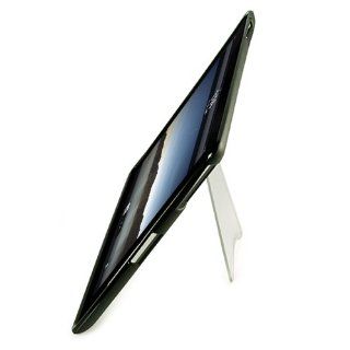 Two Toned Black and Clear Snap On Skin Cover with Kickstand for all models of Apple iPad 2 ( 2nd Generation, wifi , + AT&T 3G , 16 GB , 32GB , MC773LL/A , ect.. ) + Live * Laugh * Love Vangoddy Wrist Band!!!: Computers & Accessories
