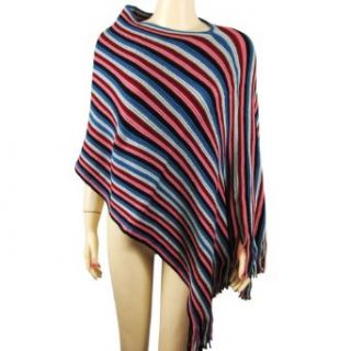 Statement Striped Half Poncho, Black and White at  Womens Clothing store