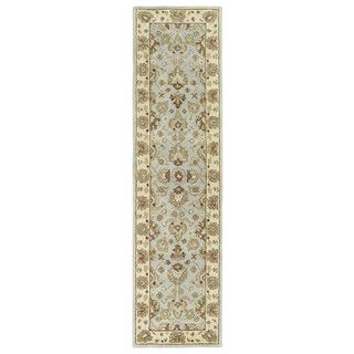 Anabelle Spa Blue Hand tufted Wool Area Rug (26 X 10)
