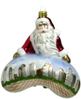 Shop Christmas Tree Ornament   Santa Claus with Chicago Millennium Park Bean #1 at the  Home Dcor Store