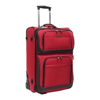 Travelers Choice Red Conventional Ii 26 inch Rugged Wheeled Upright Suitcase