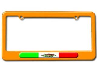 Mexican Flag   Mexico License Plate Tag Frame   Color Orange Automotive