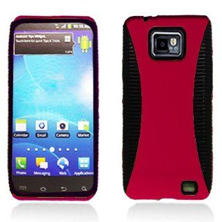 Aimo Wireless SAMI777PCMXBKRD Guerilla Armor Hybrid Case for Samsung Galaxy S2 i777   Retail Packaging   Black/Red: Cell Phones & Accessories