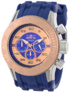 Invicta Men's 14981 Pro Diver Chronograph Blue Rose Gold Dial Blue Silicone Watch Invicta Watches