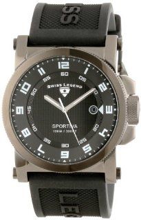 Swiss Legend Men's 40030 GM 01 Sportiva Black Textured Dial Black Silicone Watch: Watches