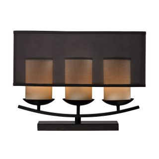 3 light Bronze acented Candle Table Lamp