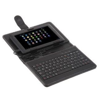 Protective Leather Case + Mini USB Keyboard for 7 inch 7" Tablet PC Black: Computers & Accessories