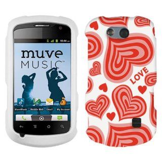ZTE Groove Love Hearts on White Hard Case Phone Cover: Cell Phones & Accessories