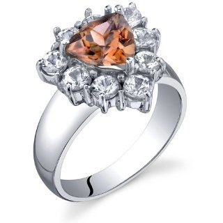 14 Karat White Gold 3.80 carats Top Gem Champagne Zircon and White Sapphire Ring: Jewelry