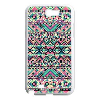 Treasure Design Funny Pink Turquoise Girly Aztec Andes Tribal Pattern Samsung Note 2 N7100 Best Durable Case: Cell Phones & Accessories