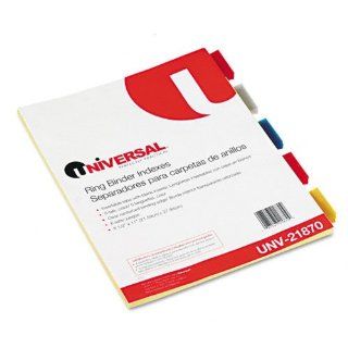 Universal 21870   Economical Insertable Index, Multicolor Tabs, 5 Tab, Letter, Buff, 6 Sets/Pack UNV21870 : Binder Index Dividers : Office Products
