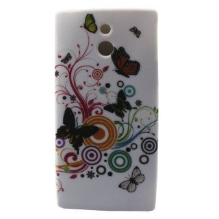 Early shop Floral Ring Butterfly Image Rubber Shell Case Protector for Sony Xperia P LT22i: Cell Phones & Accessories