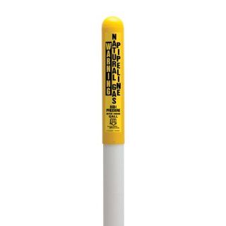 Utility Round Dome Marker, White Pole w/66" Length 42" Above Ground, Yellow Color Enhancer, 2.48 lbs.: Industrial Warning Signs: Industrial & Scientific