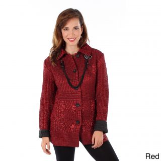Lily By Firmiana Womens Crushed Button front Jacket Red Size S (4 : 6)