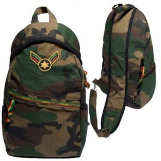 Silly yogi rastafari patch one shoulder army bag army green One size: Clothing