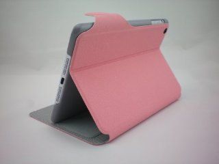 FanTEK High Quality PU Leather Book Style Folio Stand Smart Cover Case + LCD Screen Protector for iPad Mini Pink(with Sleep/Wake Function): Computers & Accessories