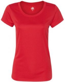 Yoga Clothing For You Women's Yoga Moisture Wicking Short Sleeve Red T Shirt: Clothing