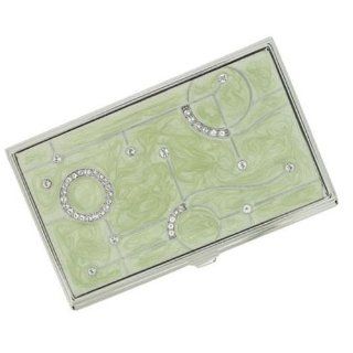 Wedding Favors Edie Light Green Marble Stainless Steel Business Card Case: Health & Personal Care