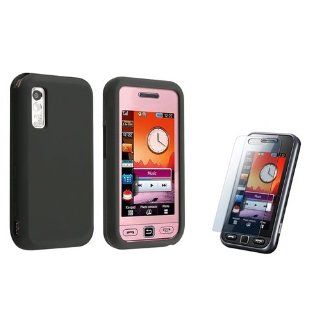 Screen Protector + Black Silicone Skin Case for Samsung S5230 Star Tocco Lite: Cell Phones & Accessories