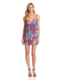 Tbags Los Angeles Women's Open Back Printed Mini Dress, Fuchsia Paisley, Small at  Womens Clothing store