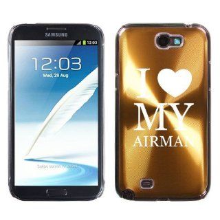 Samsung Galaxy Note 2 II N7100 Gold 2F1816 Aluminum Plated Hard Case Love My Airman Airforce: Cell Phones & Accessories