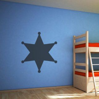 Repositionable US Sheriff Badge Chalkboard Wall Sticker   Large (820 x 937 mm) Decal   Childrens Dry Erase Boards