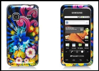 Samsung M820 Galaxy Prevail Phone Case Image Back & Front Colorful Firework Flowers + Clear Screen Protector: Cell Phones & Accessories