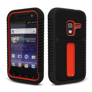 MetroPCS Samsung Galaxy Attain 4G Black / Red Tough Armor Skin Case + Naked Shield Screen Protector: Cell Phones & Accessories