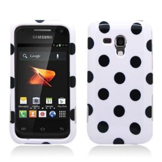 Aimo SAMM830PCPD300 Cute Polka Dot Hard Snap On Protective Case for Samsung Galaxy Rush M830   Retail Packaging   Black/White: Cell Phones & Accessories
