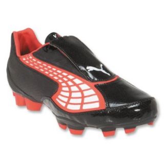 PUMA v2.10 I HG Soccer Shoes (Black/White/PUMA Red): Shoes