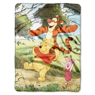 Northwest Company Winnie The Pooh Meadow Hike Royal Plush Raschel Throw Blanket Multi Size Twin