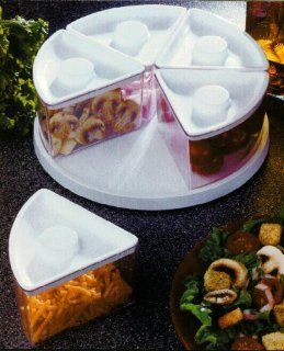 Lazy Susan Turntable Food Storage Bins, Clear, Food Saver or Pantry Use: Kitchen & Dining