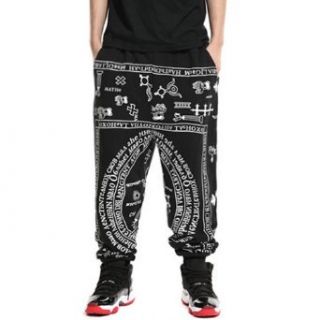 Zero Men's Top Fasthion Hipster Geometric Religious Tattoo Casual Harem Pants: Clothing