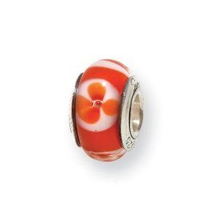 Sterling Silver Reflections Kids Red Murano Glass Bead QRS840: Jewelry