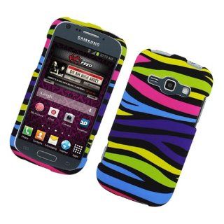 Rainbow Zebra Hard Cover Case for Samsung Galaxy Prevail 2 Boost Ring Virgin SPH M840 Cell Phones & Accessories
