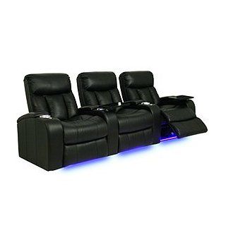 Seatcraft 841 Signature Series Verona Home Theater Seating with Power Recline, Row of 3   Black Electronics