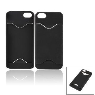 Ebest Black Card Holder Rubber Coated Case Cover for Apple iphone 5/5G: Cell Phones & Accessories