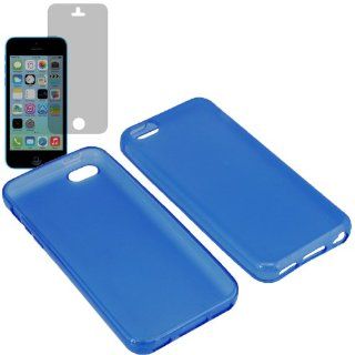 Aimo Wireless TPU Sleeve Gel Cover Skin Case for AT&T, Sprint, T Mobile, Verizon Apple iPhone 5C + Fitted Screen Protector Blue Cell Phones & Accessories