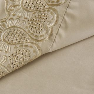 Elite Home Products, Inc Majestic Embroidered Lace Sheet Set Off White Size Full