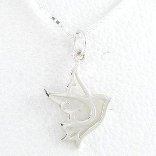 Open Design Dove Pendant or Charm in Sterling Silver on a 16" Box Chain, #8352: Taos Trading Jewelry: Jewelry