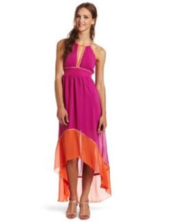 XOXO Juniors Colorblock High Low Maxi Dress, Fuschia, Medium at  Womens Clothing store