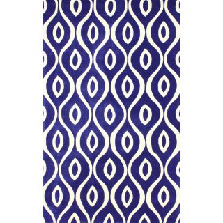 Nuloom Handmade Modern Lattice Trellis Blue Rug (76 X 96)