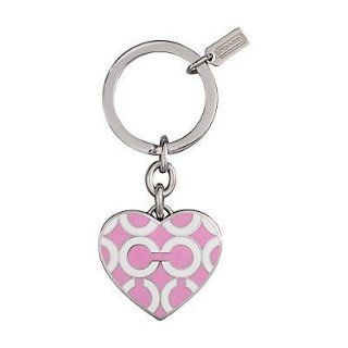 Coach Pink Op Art Picture Heart Locket Keychain: Toys & Games