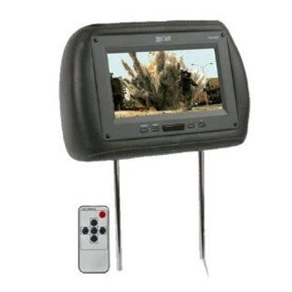 Absolute COM850IRG 8.5 Inch TFT LCD Monitor in Leather Headrest with Built in IR Transmitter, Grey : Vehicle Headrest Video : Car Electronics