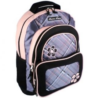 16.5 inch Pink American Princess Fashion Plaid Aloha Hawaiian Flowers School Book Bag Organizer Backpack: Clothing
