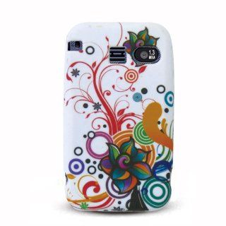 Green Black Pink Multi Rainbow Flower Soft Silicone Skin Gel Cover Case for Sanyo Scp 2700 Juno + in Blister Retail Package: Electronics