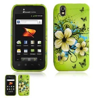 LG Marquee LS855 Green Flowers Crystal Skin Design Case: Cell Phones & Accessories