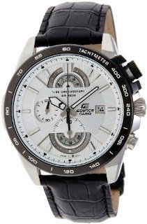 Casio Men's Edifice Efr 520l 7avdf Chronograph White Dial Leather: Casio Men's Edifice Efr 520l 7avdf Chronograph White Dial Leather: Watches
