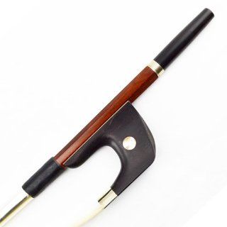 4/4 Brazilwood  Straight Stick Ebony Frog German Style Bass Bow 300BG: Musical Instruments